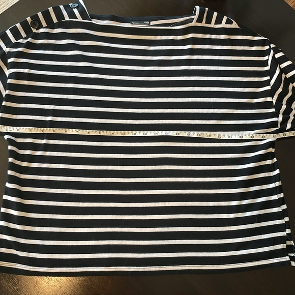 Zara Striped Boatneck Button Arm Top - Picture 7 of 9